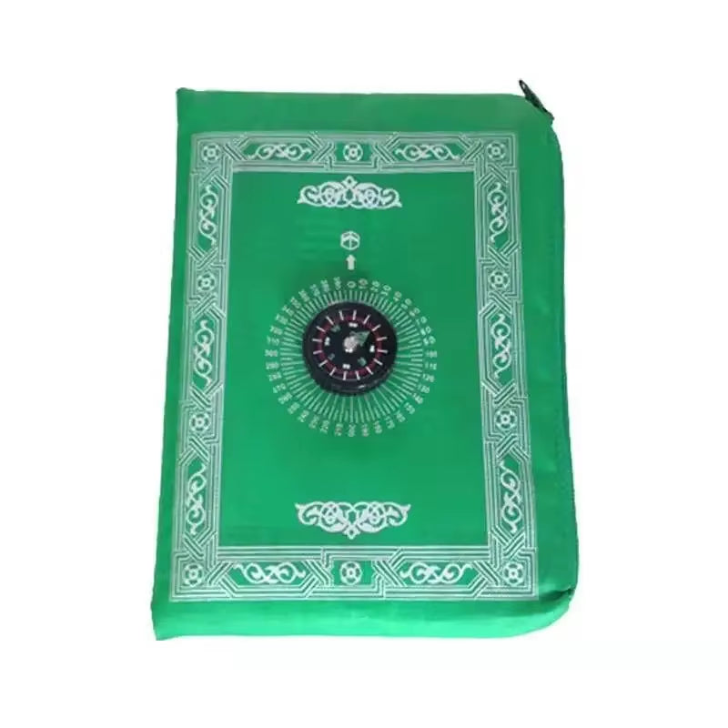 Portable Prayer Pocket Prayer Rug Islamic Gift Muslim Waterproof Praying Rug with Compass Travel Praying Blanket 100*60Cm