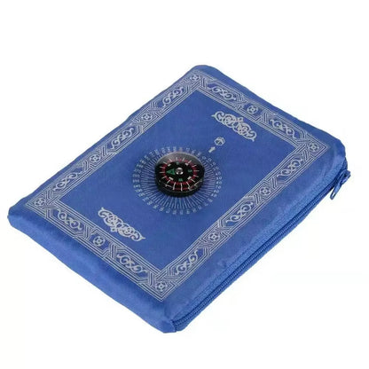 Portable Prayer Pocket Prayer Rug Islamic Gift Muslim Waterproof Praying Rug with Compass Travel Praying Blanket 100*60Cm