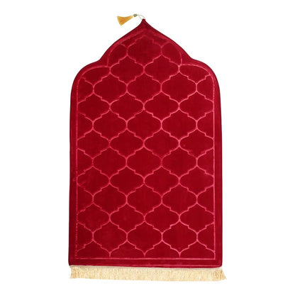 Soft Worship Kneel Travel Prayer Rug Non-Slip Prayer Mat Flannel Carpet for Muslim Ramadan Embossing Floor Carpets Portable