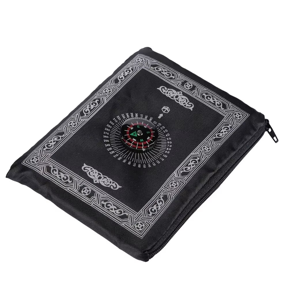 Portable Prayer Pocket Prayer Rug Islamic Gift Muslim Waterproof Praying Rug with Compass Travel Praying Blanket 100*60Cm